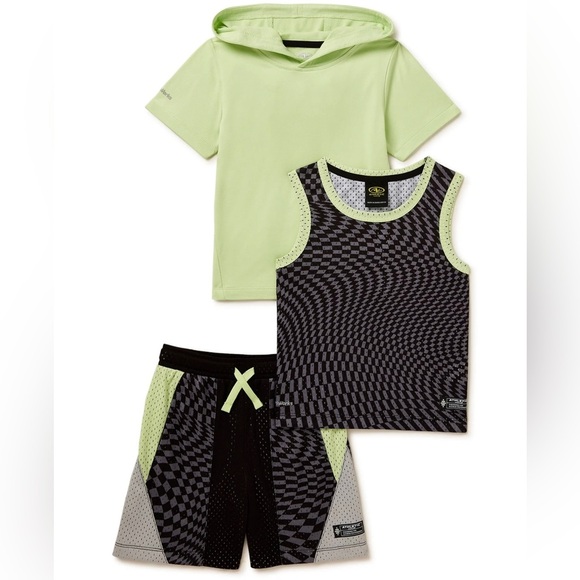 Athletic Works Toddler Active Hoodie Tank Top Shorts Outfit Set 3 Piece Size 2T​ - Picture 1 of 5